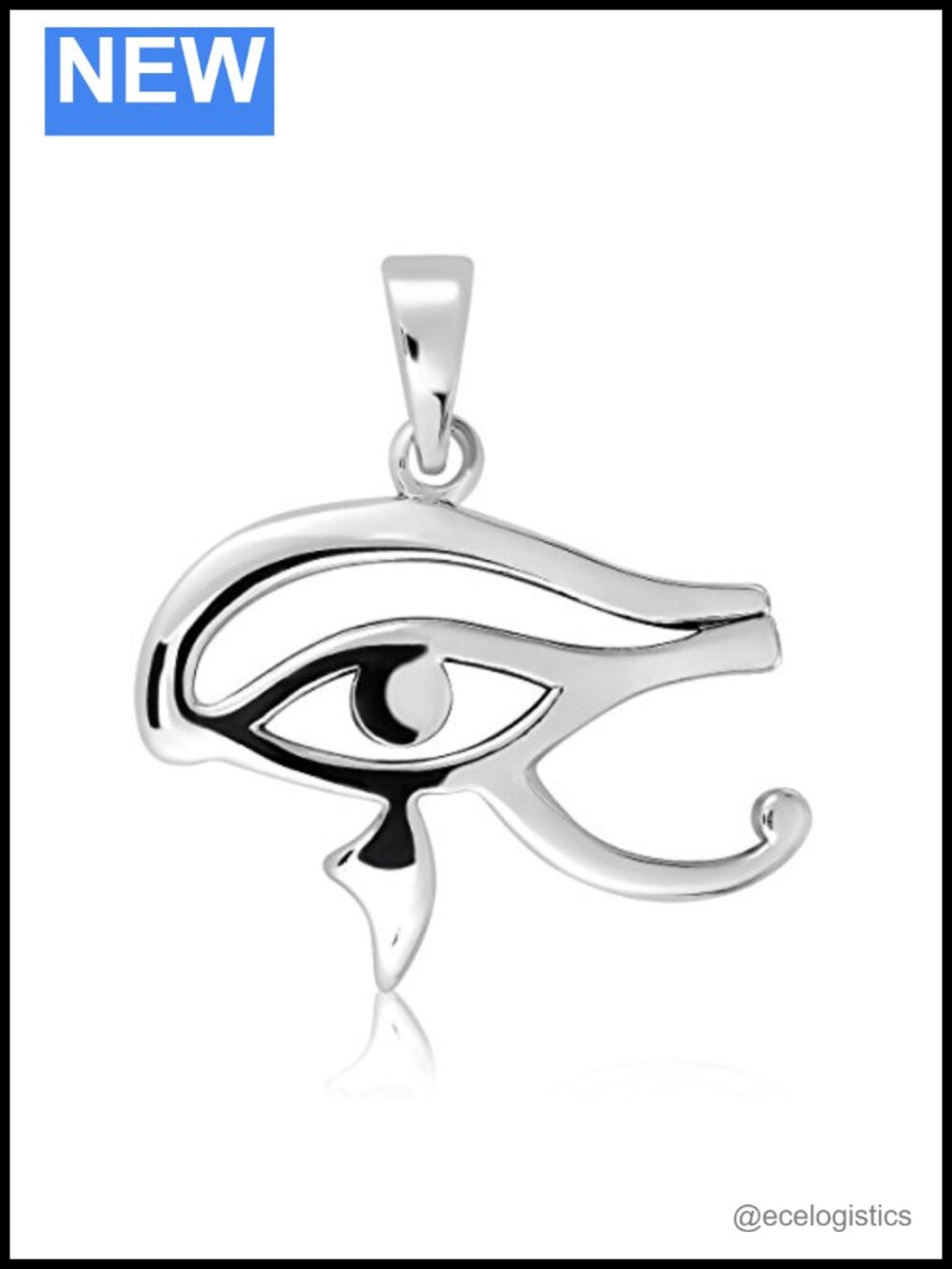 Sterling Silver Eye of Horus Pendant Necklace Egyptian Protection Charm